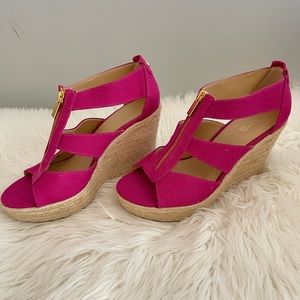 Michael Kors Women’s Berkley Woven Espadrille Wedge Sandals Sz 7.5